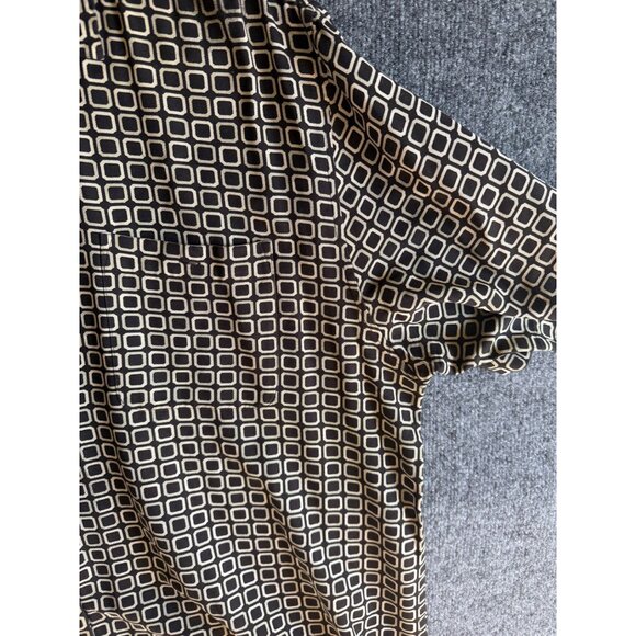 Paul Fredrick Mens DXL Short Sleeve 100% Silk Geometric Print Button-Up Shirt XL - Picture 3 of 10